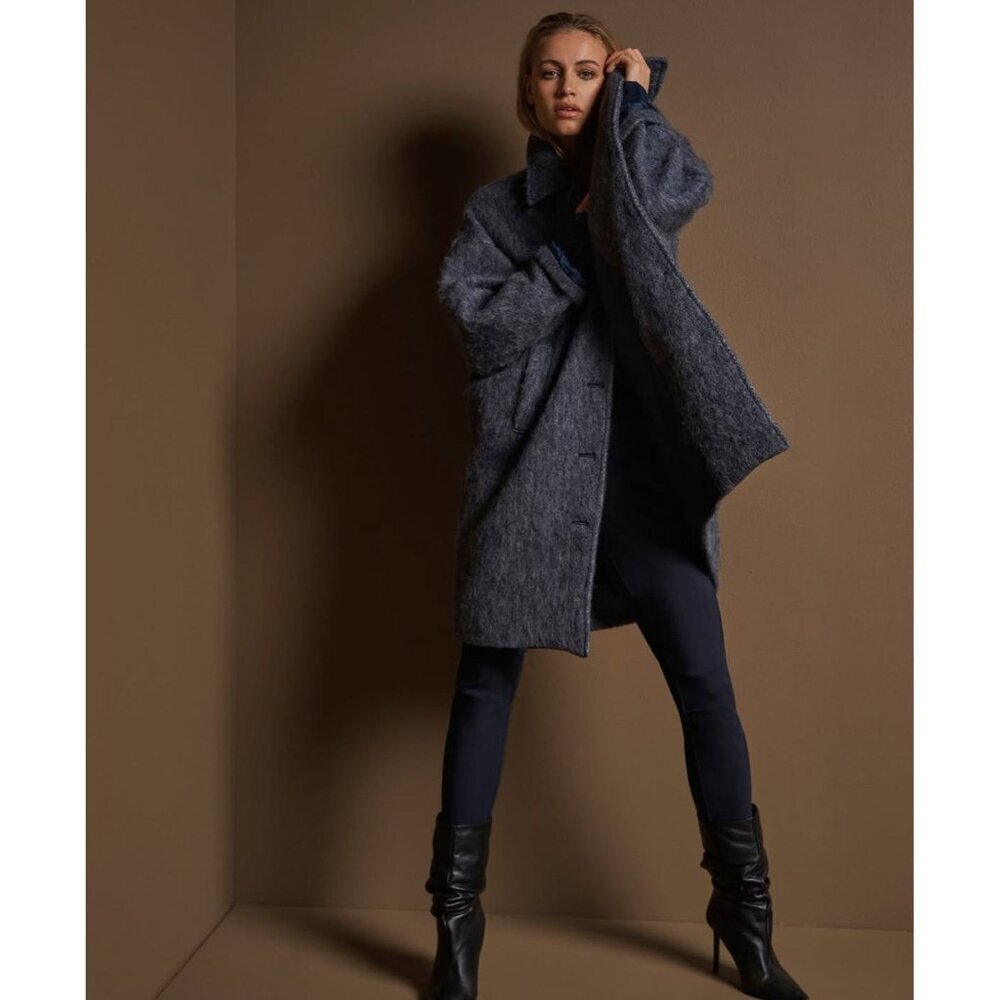 Nü Denmark Ragna Wool Blend Jacket Classic Navy Mix Womens Size XS
